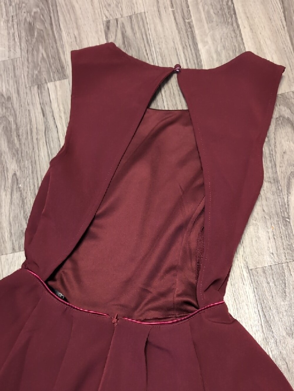 Lulu's Wine Red Sleeveless Fit & Flare Dress - Picture 2 of 3